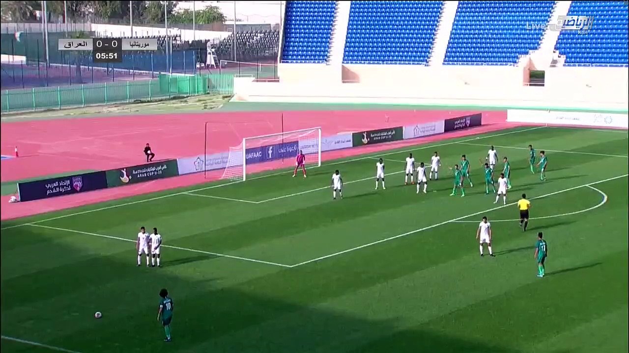 2020-02-23 مباراه  منتخب العراق  للشباب ومنتخب موريتانيا للشباب في بطوله كاس العرب تحت سن 20  الشوط الاول