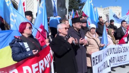 Kırım Tatar Türkleri Rusya'yı protesto etti