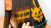 This pixelated hair-dye job looks like Pikachu