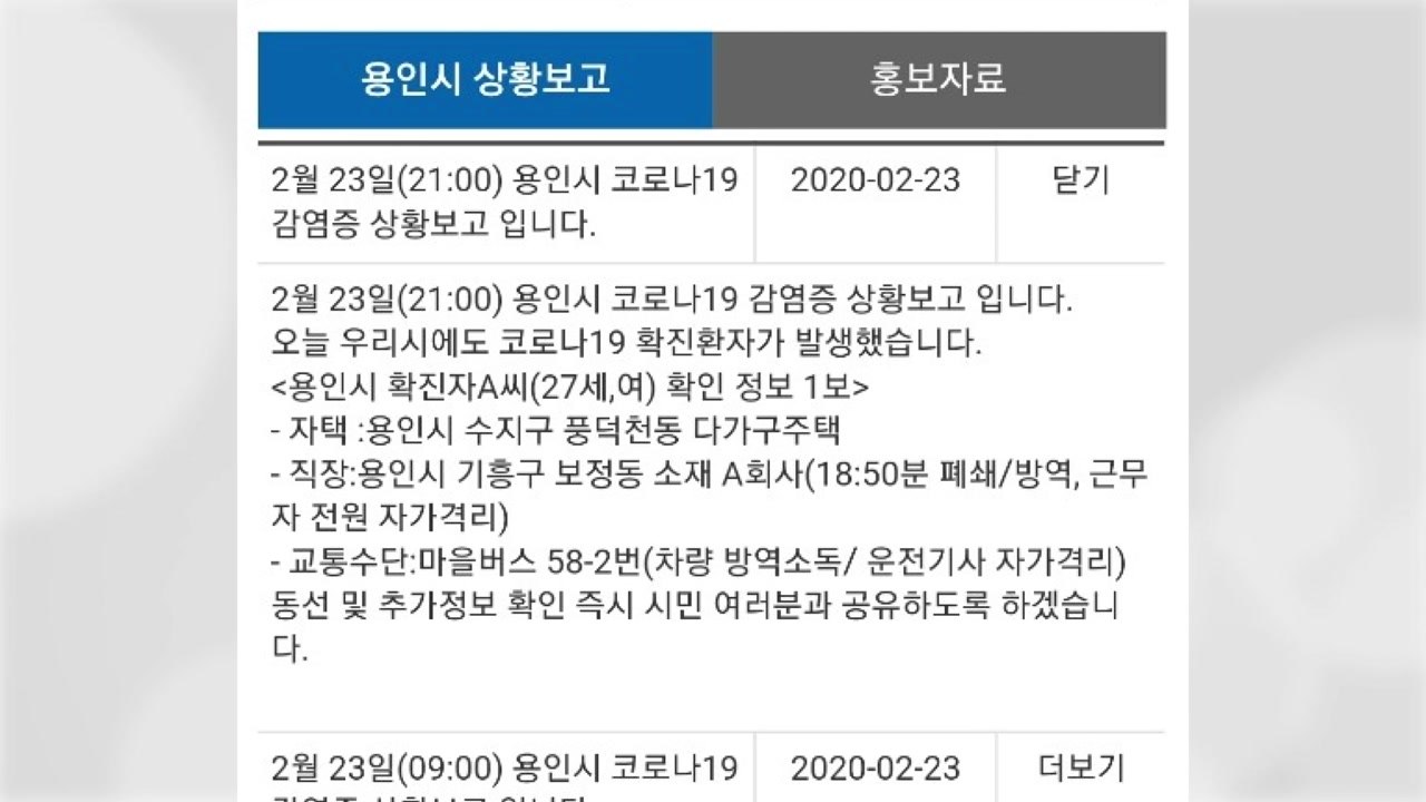 경기도 용인 첫 확진자 발생..."20대 여성·직장 폐쇄" / YTN