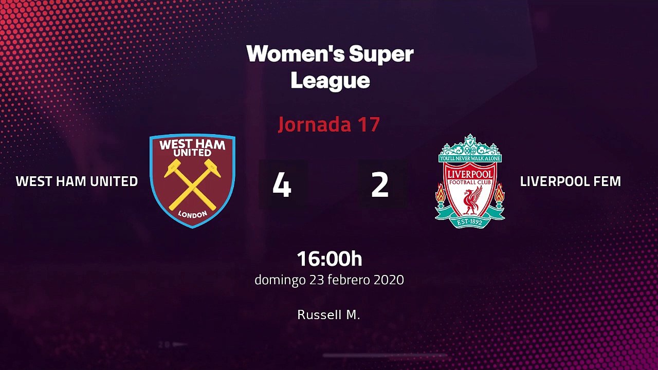 Resumen partido entre West Ham United y Liverpool Fem Jornada 17 Premier League Femenina