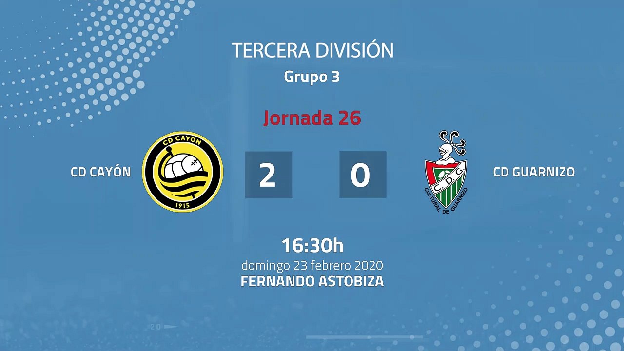 Resumen partido entre CD Cayón y CD Guarnizo Jornada 26 Tercera División