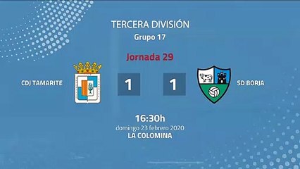 Resumen partido entre CDJ Tamarite y SD Borja Jornada 29 Tercera División