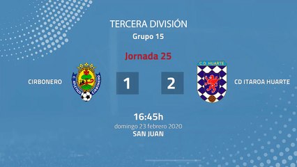 Resumen partido entre Cirbonero y CD Itaroa Huarte Jornada 25 Tercera División
