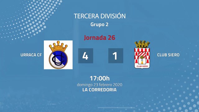Resumen partido entre Urraca CF y Club Siero Jornada 26 Tercera División