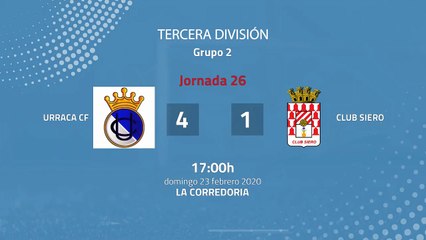 Resumen partido entre Urraca CF y Club Siero Jornada 26 Tercera División