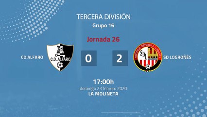 Resumen partido entre CD Alfaro y SD Logroñés Jornada 26 Tercera División
