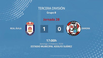 Resumen partido entre Real Ávila y Zamora Jornada 28 Tercera División
