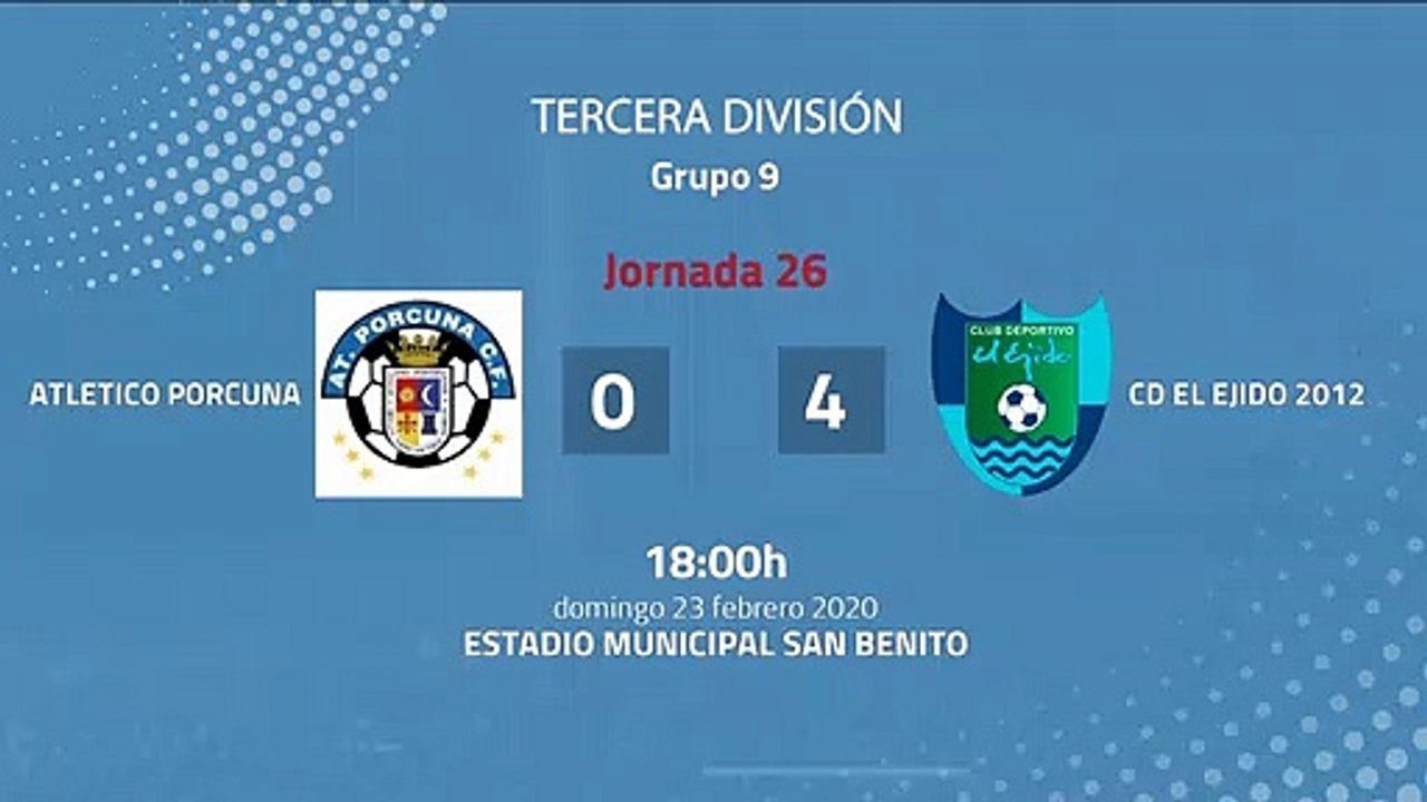 Resumen partido entre Atletico Porcuna y CD El Ejido 2012 Jornada 26 Tercera División