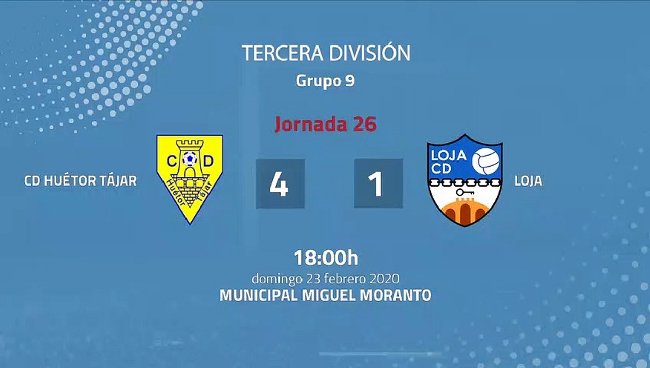 Resumen partido entre CD Huétor Tájar y Loja Jornada 26 Tercera División