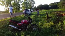 Motociclista se fere em batida contra a traseira de carro na PR-180, na região de Rio do Salto