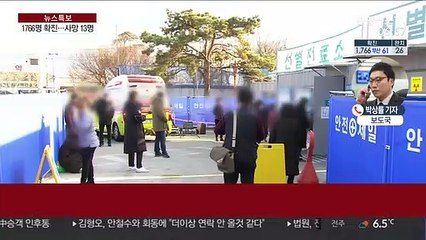 코로나19 국내 확진자 총 1,766명…사망자 13명