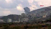 Suriye rejim uçakları el barah kasabasını bombaladı