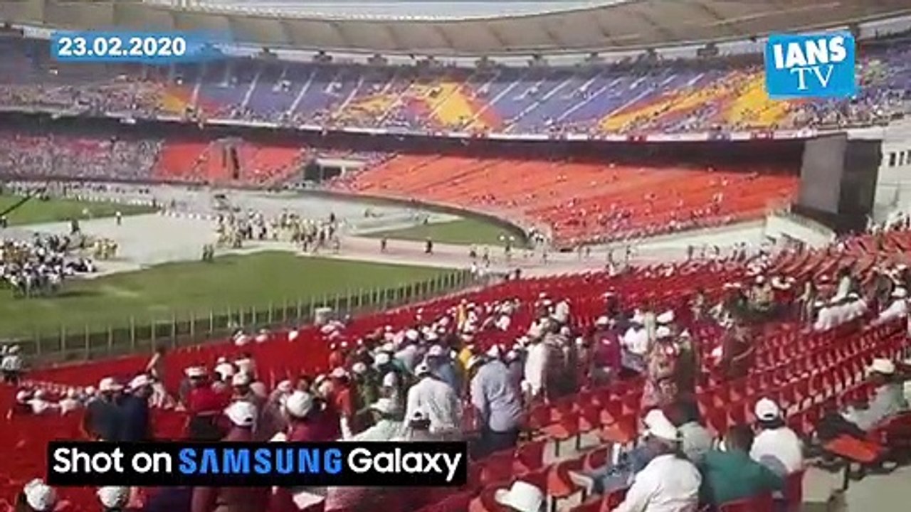 Atmosphere inside Motera stadium hours before Trump's arrival