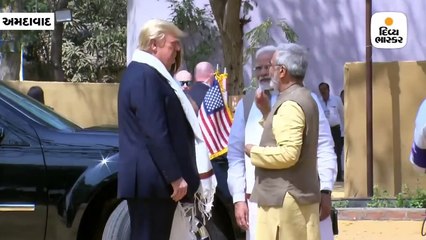 હ્રદય કુંજમાં મોદી બન્યા ગાઈડ, ચરખો કાંતવામાં ટ્રમ્પ મુંઝાયા