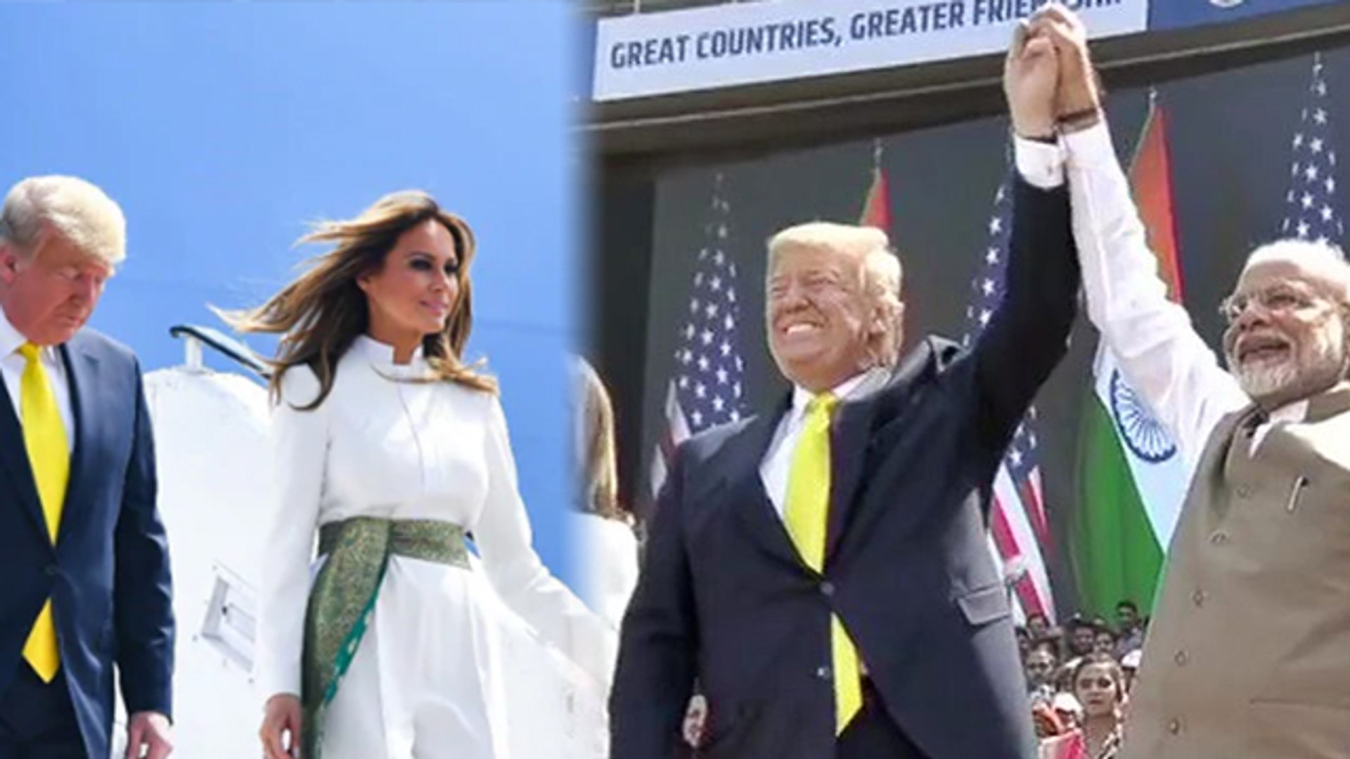 ⁣Donald Trump India Visit : Melania Trump Dresses Herself In White Jumpsuit With Donald Trump