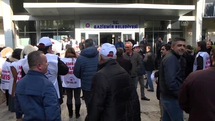 Gaziemir Belediyesi memurlarından "toplu sözleşme" eylemi