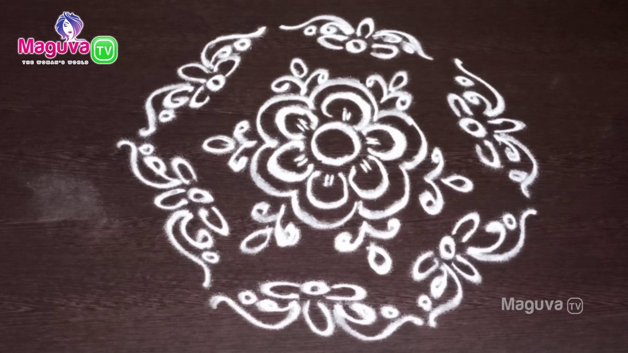 Simple Free hand Rangoli | Easy Rangoli design without Dots ...