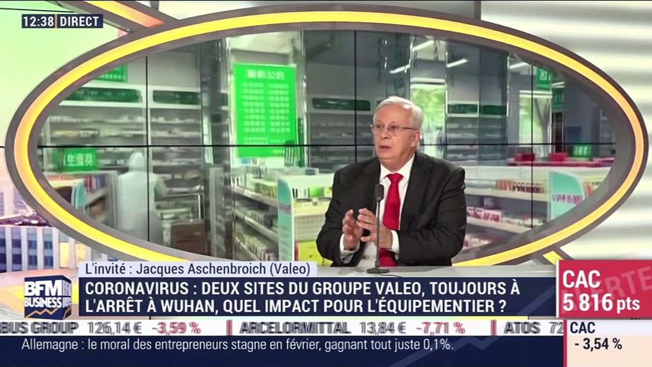 Jacques Aschenbroich (Valeo): Deux sites de Valeo toujours à l'arrêt à Wuhan, quel impact pour l'équipementier ? - 24/02
