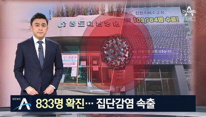 코로나19 확진자 833명…“유증상시 출근·등교 자제”