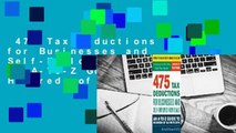 475 Tax Deductions for Businesses and Self-Employed Individuals: An A-To-Z Guide to Hundreds of