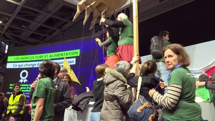 Salon de l'agriculture: le stand du ministère de l'Agriculture envahi par des associations de défense de l'environnement