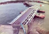Ukrayna'da şiddetli rüzgar köprüyü yıktı