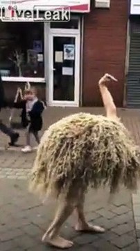 Meilleur déguisement : il imite une autruche !