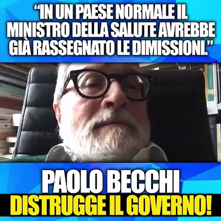 CORONAVIRUS, PAOLO BECCHI DISTRUGGE IL GOVERNO: "IN UN PAESE NORMALE IL MINISTRO AVREBBE GIÁ DATO LE DIMISSIONI."