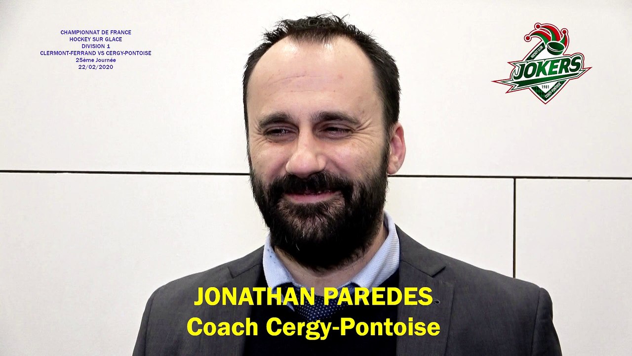 Hockey sur glace Interview de Jonathan Paredes, Coach des Jokers de Cergy-Pontoise, 22/02/2020 (D1 – J25 Clermont-Ferrand VS Cergy-Pontoise)