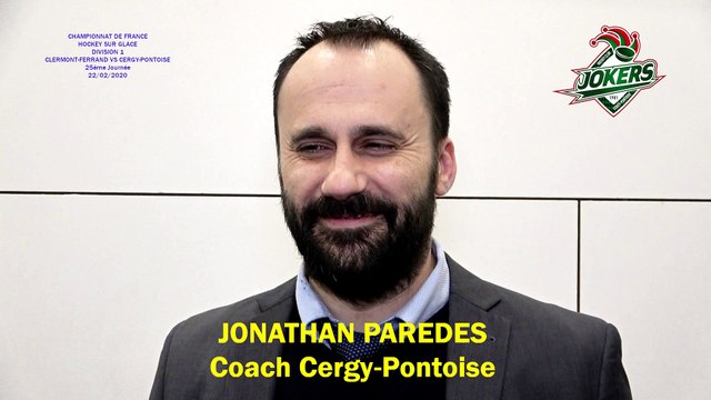 Hockey sur glace Interview de Jonathan Paredes, Coach des Jokers de Cergy-Pontoise, 22/02/2020 (D1 – J25 Clermont-Ferrand VS Cergy-Pontoise)
