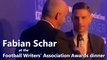 Fabian Schar at the North East Football Writers' Association's awards dinner