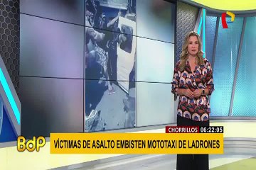 Скачать видео: Chorrillos: víctimas de asalto embisten mototaxi de ladrones