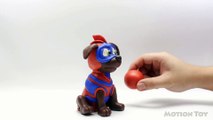 Motion Toy - Zuma Paw Patrol Mighty Pups  PlayDoh Superhero Animation Stop Motion Videos For Kids
