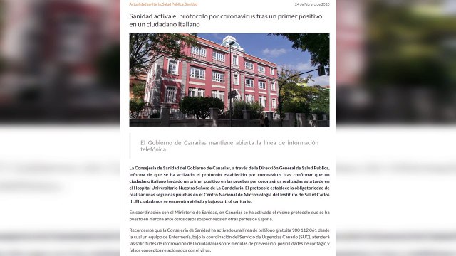 Un médico italiano de turismo en Tenerife da positivo en coronavirus