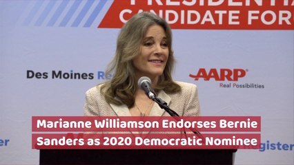 Marianne Williamson Picks Bernie Sanders