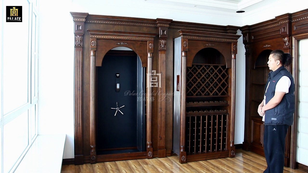 ZH-001 Wine Cabinet Forward And Parallel Moving Combined Hidden Door--ZH-001 酒柜前出平移组合密室门--隠しドア--Palace Concealed Compartment 宫暗格