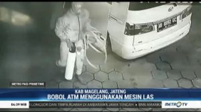 Aksi Bobol ATM dengan Mesin Las di Magelang Terekam CCTV