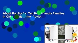 About For Books  Ten Key Formula Families In Chinese Medicine  Review