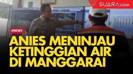 Anies Tinjau Ketinggian Air di Pintu Air Manggarai