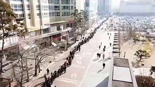 Queue for masks in SouthKorea today