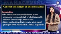 BBA || Dr. SHEETAL BADESRA || Concept and Nature of Business Ethics || TIAS || TECNIA TV