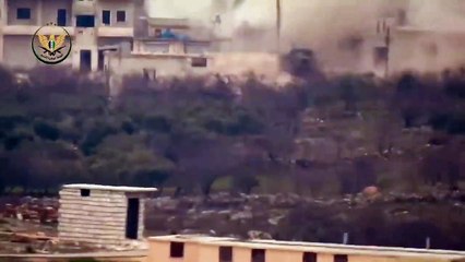 تدمير سيارتين إحداهما من نوع أورال محملة برشاش شيلكا لميليشيا أسد على محور حنتوتين بصاروخ مضاد دروع