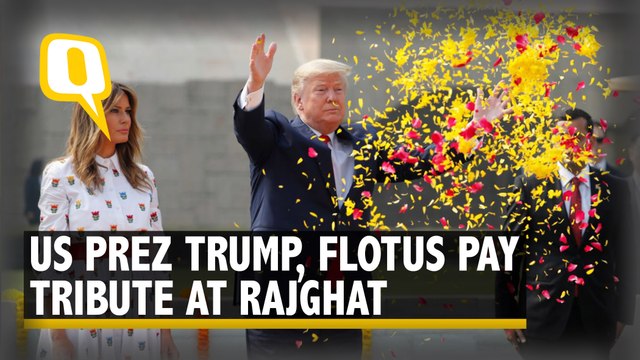 US President Trump, Melania Pay Homage to Mahatma Gandhi at Rajghat | The Quint