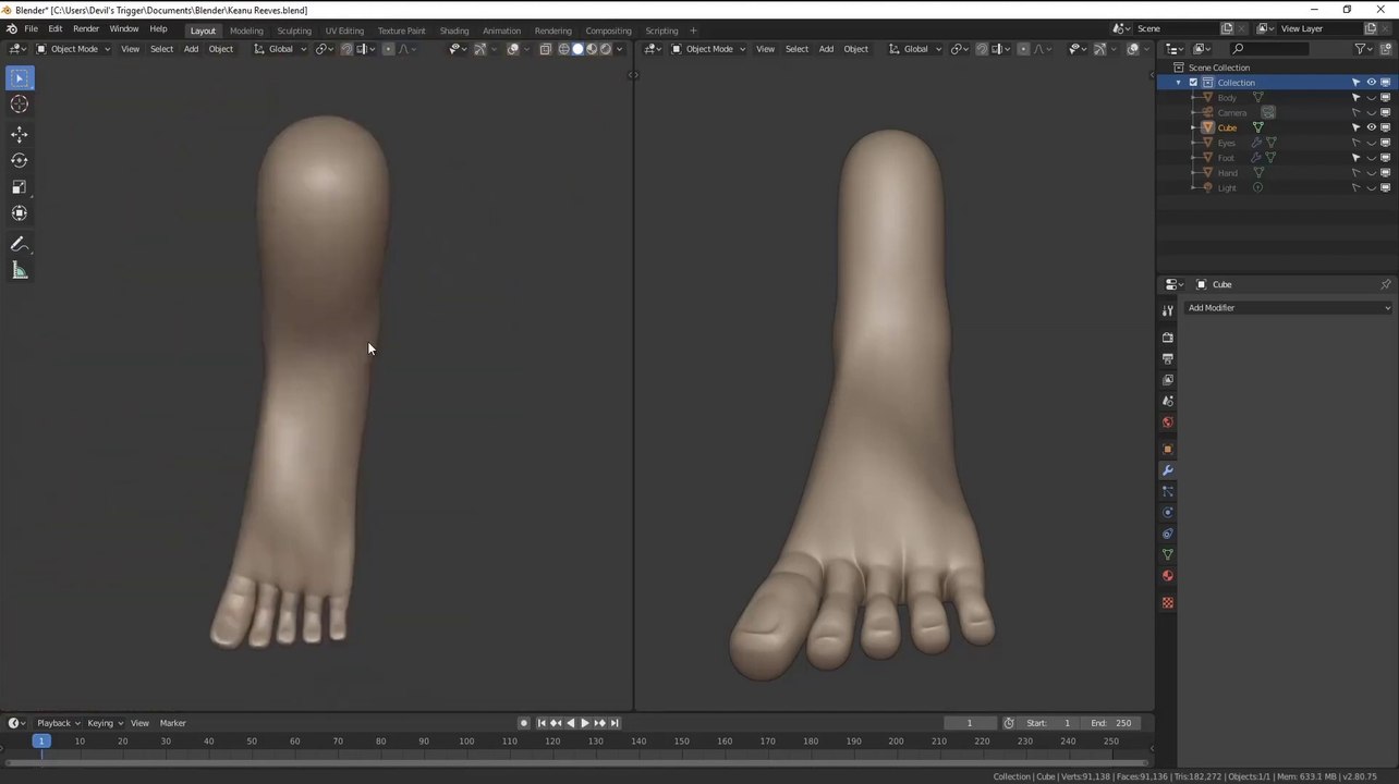 Lets Create A Foot Using Skin Modifier - Blender 2 8 - Timelapse
