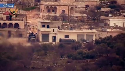 تدمير سيارتين إحداهما من نوع أورال محملة برشاش شيلكا لميليشيا أسد على محور حنتوتين بصاروخ مضاد دروع