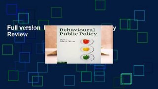 Full version  Behavioural Public Policy  Review