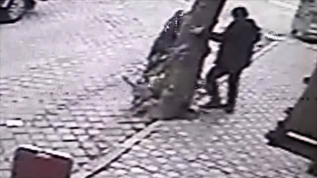 Pitbull cinsi köpeklerin köpeğe saldırısı güvenlik kamerasına yansıdı