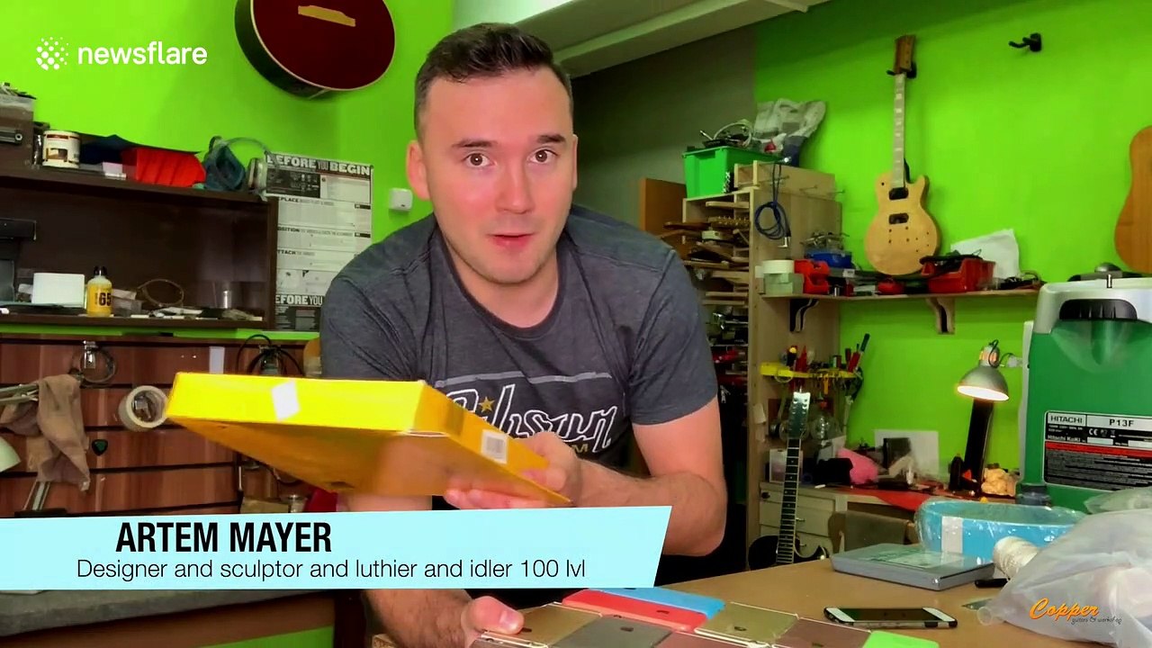 Russian man creates fully-functioning electric guitar out of 107 iPhones