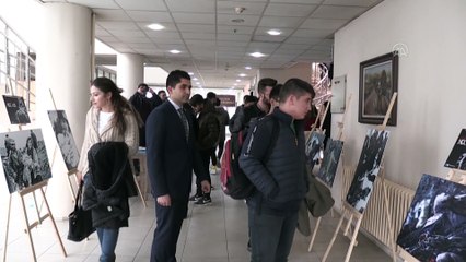 Hocalı Katliamı'nı topladığı fotoğraflarla açtığı sergide belgeliyor - IĞDIR